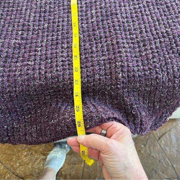 HOST PIC BOHO  Free People Dylan Tweedy Cowl Neck Sweater Plum color SZ M - Picture 9 of 9